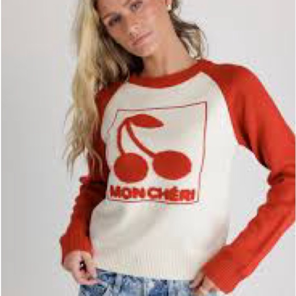 BOHME Mon cherry sweater color Block